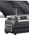 High Output Portable Power Station 2400W Continuous, 2048Wh LiFePO4 Battery with 200W solar panel and 16 output ports.