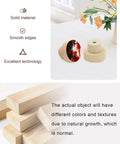 Dope Abstract Red And Black Cabinet Knobs Set 1.4 Inch Solid Beech Wood Drawer Pulls with smooth edges and solid material.