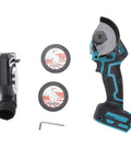 Tough As Nails Cordless Mini Circular Saw 3 Inch 19000RPM Battery Powered Cut Off Workhorse with dual blades and tools.