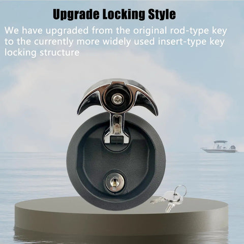 Beefed Up Durable Boat Hatch Latch With Keys Flush Mount Cam Latch Replacement For Boats And RVs Anti Corrosion ABS Body