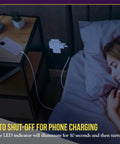 Indoor Outlet Timer 2 Pack Delivers Plug And Play Simplicity With An 8 Hour Countdown Timer Featuring Six Presets And LED Indicators for hassle-free night phone charging.