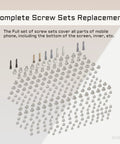 Total Knockout Complete Screw Set For iPhone 14 Plus Phone Repair Kit Precision hardware replacement parts with various screws.
