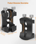 Universal Plug-and-Play Quick Release Finder Shoe Base for Telescope Finder Scope, Aluminum Alloy, with dimension details