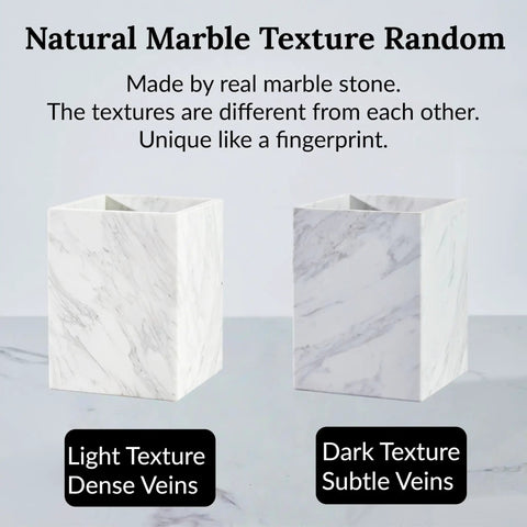 Lux Marble Wastebasket Real Stone Trash Can Rectangular Luxury Durable Bathroom Home Office Living Room Garbage Container With Sleek White Marble Look And Easy To Clean Finish, featuring natural marble texture options.