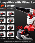 Cordless Rivet Gun For Milwaukee 18V Battery Tool Only With Brushless Performance shown in hand, battery not included.