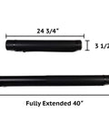 Two Pack Expandable Poster Tubes Zero Stress Document And Blueprint Carriers size comparison fully extended 40 inches and collapsed 24 3/4 inches.