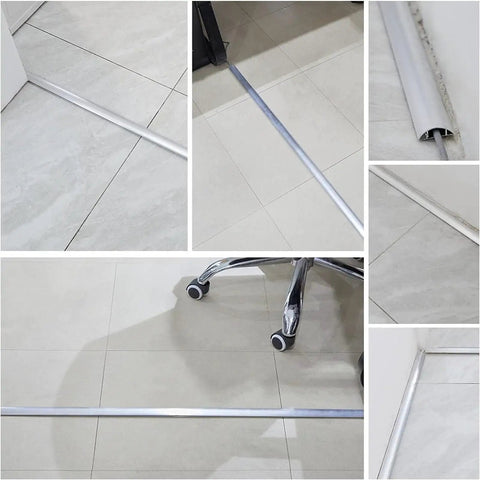 72 Inch Aluminum Alloy Cable Raceway With Self Adhesive Molding Strips And Covers Slick Floor Cable Protector for office use