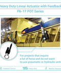 Beefy 24V High Force Linear Actuator With 12 Inch Stroke And 2000 Lbs Capacity, Heavy Duty Industrial Actuator With Feedback Potentiometer And IP65 Protection, PA-17 installed in industrial equipment