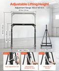 Height Adjustable Gantry Crane 5000 Lbs Capacity Rock Solid Portable Shop Lift Hoist With Manual Trolley And Locking Casters Heavy Duty Steel Frame Built Like A Tank For Garage And Workshop showing adjustable lifting height features.