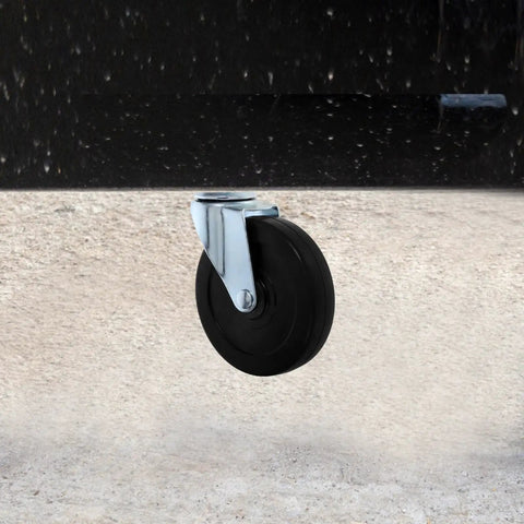 Heavy Duty Spring Loaded Gate Caster Wheel with Adjustable Steel Elastomer Support for Farm Yard Gates close-up view