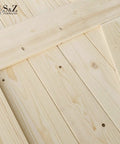 Top Shelf 50 X 96 Unfinished Barn Door Carved From Solid Spruce Drops Right In With Complete Sliding Hardware Kit Paint Ready showing detailed wood grain.