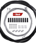 4 Pack Bike Brake Cable Kit For Mountain And Road Bikes, Universal Inner Cables With 2.5 Meter Housing, black components