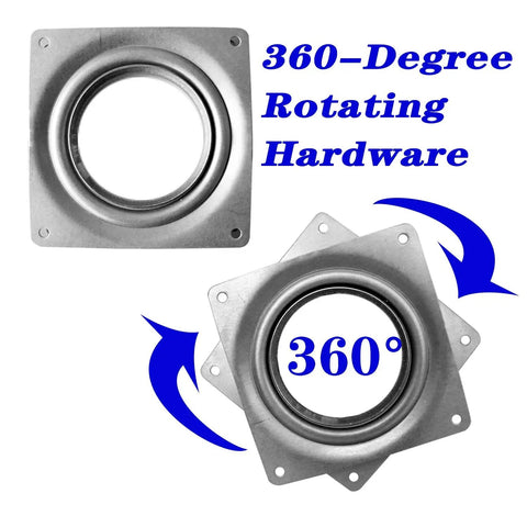 18 Pack Square Lazy Susan Hardware Four Inch Heavy Duty Zinc Steel Swivel Bearings for 360-degree rotating shelf use.