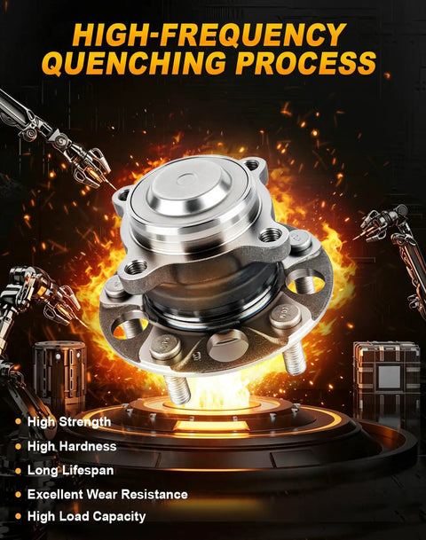 Built Tough Rear Wheel Hub And Bearing Assembly Pair Set For Honda Accord 2013 Through 2023 and Acura TLX 2015 to 2020, detailed view.
