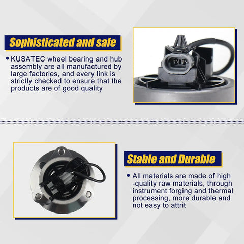 Two Pcs Front Wheel Bearing And Hub Assembly Replaces Chevrolet Cobalt 2005 To 2010 Pontiac G5 Pursuit close-up of durable construction.