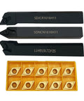 55 Degree Diamond Carbide Inserts DCMT32.51 and DCMT11T304 with SDJCR and SDJCL holders, 93 Degree Lathe Boring Bar