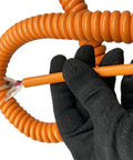 Heavy Duty Coiled Extension Cord Designed Badass Tough With Rock Solid 17 Awg Copper and Oil Resistant Polyurethane that Reaches Six Meters.