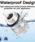 Two Pack NPT Half Inch Waterproof Cable Glands, Adjustable 6 To 12 Mm, Stainless Steel Construction, Corrosion Resistant, Ideal For Outdoor Electrical Enclosures, Easy Locking Seal And Durable Weatherproof Fit, waterproof stainless steel gland