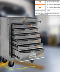 Badass 21 Inch Lockable Tool Storage Cabinet With Heavy Steel Countertop Smooth Ball Bearing Slides For Tough Garage Organization Secure Rolling Shop Locker Silver, front view with dimensions.