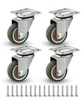 Industrial Grade Swivel Caster Wheels With Locking Brakes And Full Mounting Kit For Quick Cart Assembly And Hella Smooth Shop Equipment Rides That Never Quit, pack of four with screws.