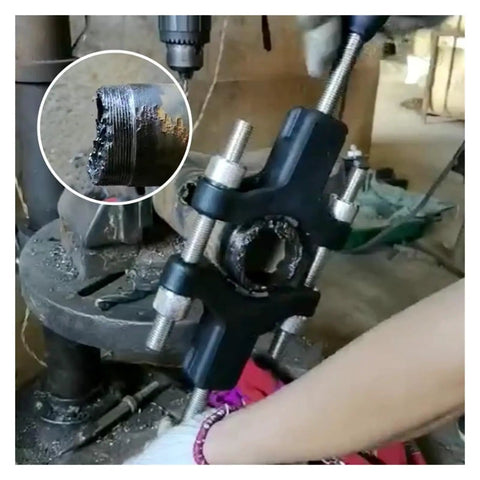 Integrated Half Shaft Sleeve Thread Corrector Repair Tool Kit For Universal Half-Axle Sleeve Threads, in use for repair