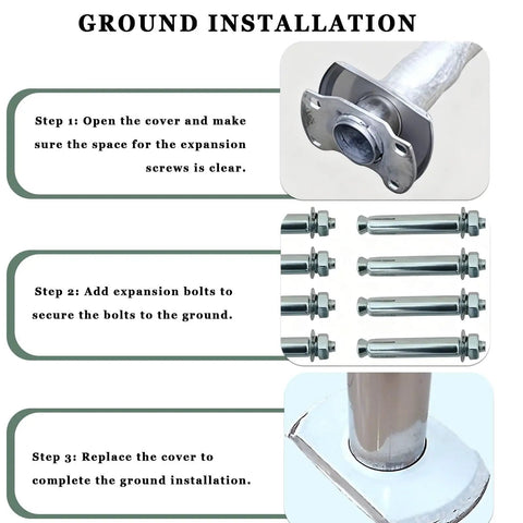 Installation guide steps for Top Shelf Single Swing Stainless Steel Security Gate with sturdy railings for efficient setup.