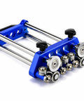 Sheet Metal Roller Two Station Bender For Roofing And Fabrication 0 To 100 Degree Bend Range With Large Rollers Heavy Duty Tool Blue