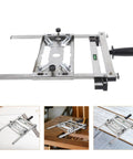 Hella Stable Adjustable Cutting Machine Support Stand Nails Every Cut With Rugged Edge Locator For Slick Woodworking and Grinder Rigs. Stainless steel cutter guide with adjustable metal frame.