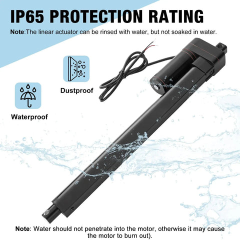 High Speed Linear Actuator With Reliable 12V DC Muscle And A Smooth 24 Inch Stroke featuring waterproof design and IP65 rating. 