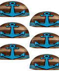 Heavy Duty Construction Hella Smooth Sliding Rustic Cabinet Cup Pulls 6 Pack Drawer Handles With Secure Anchor Plate two point six inch hole center, blue anchor design