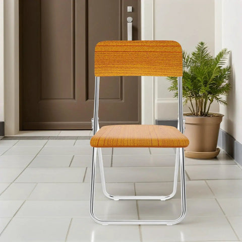 Built Different Orange Wood Stool Seat Repair Board Heavy Duty Chair Replacement Panel with sturdy white frame.