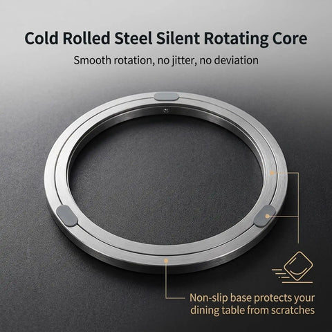 Cold Rolled Steel Silent Rotating Core from Grey Sintered Stone Lazy Susan Turntable for smooth, silent rotation.