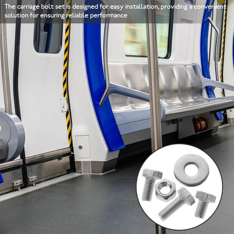 Stainless Steel Carriage Bolt And Nut Kit For Equipment And Unicycle with washers in a modern transportation setting.