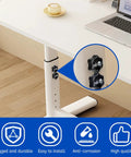 Close-up of 10 Pack M6 Star Knobs With Through Hole Hexagon Design installed on a white workbench leg for clamping.