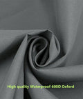 Close-up of gray 600D Oxford fabric for Heavy Duty Swing Seat Replacement Cover For Two To Three Seat Outdoor Swings, 600D Oxford Weatherproof Bench Cover, Fits 45.3 By 18.9 By 18.9 Inches, Gray, Available In S M L Sizes For Precise Fit, Patio Garden Porch.