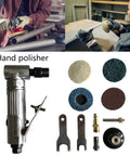 High Rpm Pneumatic Angled Grinder Tool Set With Swappable Collets Lightweight One Hand Design For Beefy Metal Fabrication And Polished Finishes Zero Hassle Built Different with attachments and polishing pads.