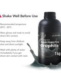 Top Shelf Graphite 3D Printing Resin Designed For 9K And 12K Ultra High Resolution Printers 405 Nm UV Curing Photopolymer, 1kg bottle with user instructions.