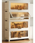 Super Roomy Foldable Storage Boxes With Open Front Stackable Fabric Organizers For Clutter Free Living in a modern home setting.