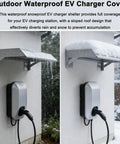 Heavy Duty EV Charger Cover With Sloped Stainless Steel Roof, built tough to protect EV charger from rain and snow.