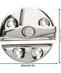 Rock Solid Marine Grade 316 Stainless Steel Turn Button Catch Latch 60mm for secure hatch door closure, mirror polished finish.
