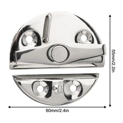 Rock Solid Marine Grade 316 Stainless Steel Turn Button Catch Latch 60mm for secure hatch door closure, mirror polished finish.