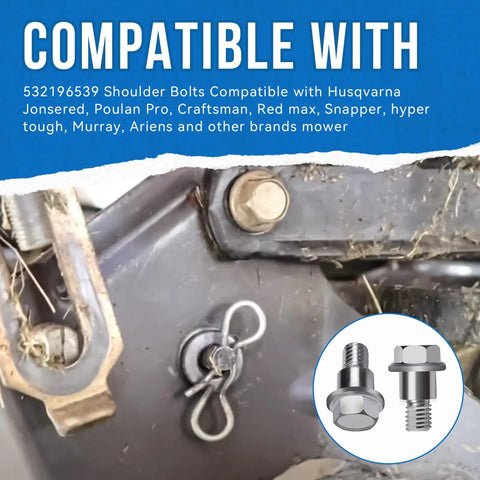 Two Pack Shoulder Bolts 532196539 For Riding Mowers Deck Suspension And Chassis Replacement Fits Husqvarna 2042LS 2348LS