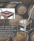Electric Screw Conveyor Automatic Feeding Machine With Spiral Auger And Vibrating Hopper For Powder Handling Big 100L Hopper Capacity 3m3h Output Inclined Loading 110V High Efficiency Material Feed System with large hopper