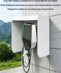 Top Tier Beefed Up Galvanized Steel EV Charger Cover Weatherproof Universal Wall Box Shield with protective roof for outdoor use.