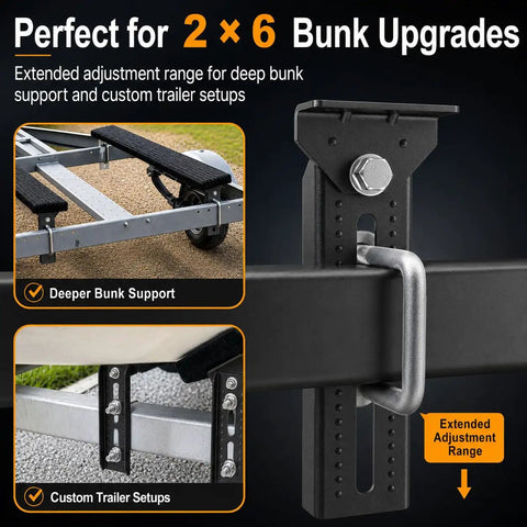 10 Inch Heavy Duty Boat Trailer Bunk Brackets Four Pack Galvanized Steel With E Coating And Dacromet Hardware Swivel Top