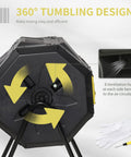 Dual Chamber Tumbling Compost Bin For Outdoors With 360 Degree Rotation 43 Gallon Capacity Yellow Backyard Composting Made Easy