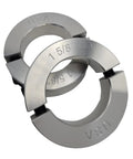 Two Pack Split Shaft Collar Clamp Set Built To Last Heavy Duty 2.625 Inch Outside Diameter Aluminum With 1.625 Inch Bore 0.688 Inch Thick Two Piece Design Includes Screws Made In USA shown stacked