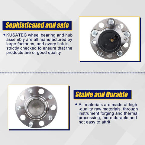 Rear Wheel Bearing And Hub Assembly Compatible With Chrysler 200 Sebring Dodge Avenger Caliber Jeep Compass Patriot 5 Lug With Abs view showing durable materials and quality design.