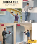 Electric Paint Sprayer With 3 Spray Patterns And 4 Brass Nozzles used on walls, doors, cabinets, and tool sheds.