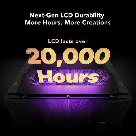 Sick 16K Resin 3D Printer With Hella Crisp Detail And A Smooth 10 Inch LCD Screen For Precision Crafting displays LCD durability over 20,000 hours.